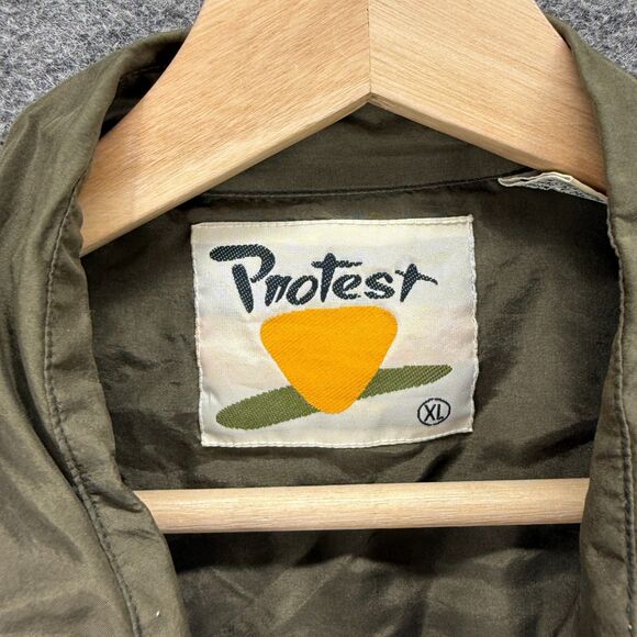 Protest Shirt Men XL Gray Button Up Silk Collared Long Sleeve Pockets Regular - Picture 3 of 7